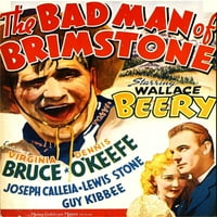 Лошият човек на Brimstone отляво: Wallace Beery Virginia Bruce Dennis O'Keefe на прозорец карта 1937. Филмов плакат Masterprint