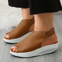 Adviicd Tan сандали за женски слайд клин сандал отворен пръст с висок пета с цип заден клин