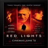 Червени светлини Големи черно дърво в рамка филмов плакат Арт печат