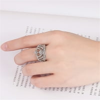 Пръстени за момичета Модни прости цирконов пръстен Проста личностна характера мода и Платинен цирконов пръстен за жени и момичета