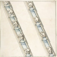 Дизайн за водни канали с фантастични животни, обхващащи отпечатъка на плакати от малки секции от анонимен, италиански, 17 век