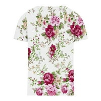 Hinvhai Сезонния прочиствателен риза с дълги ръкави за женски бутони за дълги ръкави за жени удобни върхове на суичър с печат блуза горещо розово 6