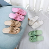 Женски дишащи мрежести чехли, кухи плоски сандали плъзгане на комфорт PVC плоска подметка летни плажни обувки