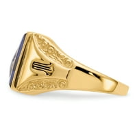 Солиден масонски пръстен от бяло злато от 14K