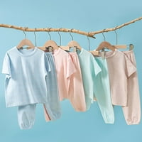 Детски плътно цвят тениска с къс ръкав + панталони лято ежедневно ежедневни домашни дрехи детски дрехи комплект