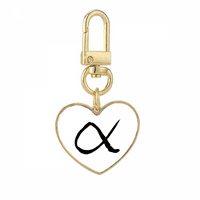 Гръцка азбука Alpha Black Gold Heart Keychain Metal Keyring притежател