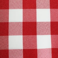 Ultimate Textile Square Polyester Gingham checkered покривка - за пикник, употреба на парти на открито или на закрито, червено и бяло