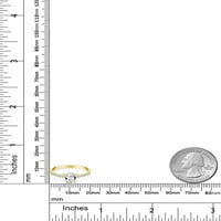 Gem Stone King 1. Ct Oval White създаде сапфир 10k жълто златен пръстен