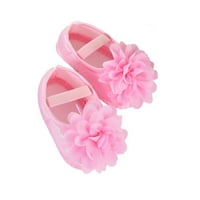 Чифт бебешки момичета обувки дантелени обувки за ясли Обувки Соле на неплъзгащи се обувки за пода за новородено бебешко дете с размер розов розов