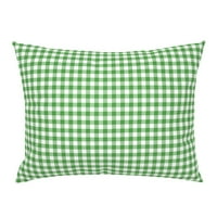 Памучен сатен шам, евро - Gingham Green Picny Tartan Pinup Rockabilly Print Custom спално бельо от Spoonflower