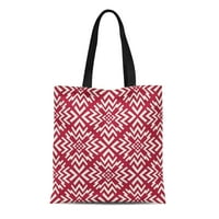 Платно тотална чанта Червена графична геометрични линии Трипи модел уникален 70 -те 80 -те години за многократна употреба на чанти за пазаруване на хранителни стоки