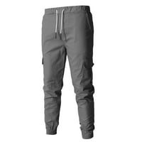 Суитчъри на Leey-World за мъже Мъжки панталони модни джогинг мъгички товарни панталони Суитчъри Небрежна тренировка Chino Pants Drawstring Pockets Dark Grey, XL