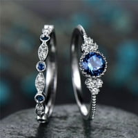 Fymall Очарователни атрактивни пръстени за жени и лесна любов, луксозен зелен син камък кристални пръстени за жени плъзгащи се цветен сватбен годежен пръстени бижута, деликатен подарък за семейни приятели