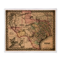 Cafepress - Карта на одеяло за хвърляне на Тексас - Меко одеяло за хвърляне на руно, 50 x60 одеяло за стадион