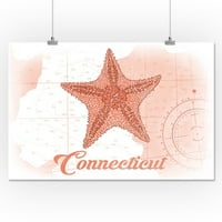 Кънектикът - Starfish - Coral - Coastal Icon - произведение на изкуството на фенера