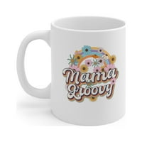 Чаша за кафе на майките, мама Groovy Flowers подарък за нейната керамична халба 11oz