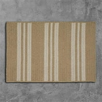 Колониални мелници килим ft. Sunbrella Southport Stripe сплетен килим пшеница
