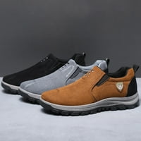 DMQUPV Мъжки се плъзнете върху маратонки велур модни ежедневни спортни обувки през пролетта и есенните мъжки ботуши Technicsportshoe Grey 8.5