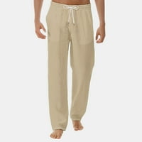 WeFuesd товарни панталони за мъже Панталони Мъжки Мъжкият нов стил Прост и модерен чист памук и спално бельо Менски панталони Khaki XL
