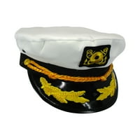 Nicky Bigs Novelties Sailor Ship Yacht Boat Captain Hat Navy Marines Адмирал бяла златна шапка пакет