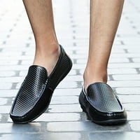 Puawkoer Shoes Fashion Disherable Men's Leather Sholy Shoes Cool Hole Лятна мъжки мъжки кожени обувки