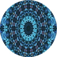 Ahgly Company Indoor Square Marketed Deep-Sea Blue Rugs, 3 'квадрат