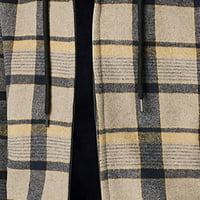 Voncos Мъжки клирънс на якета с качулки- Леко тегло ежедневен топъл пуловер Модна тънка годна палто яке за мъже жълт размер l