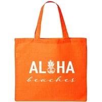 Алоха плажове ананасови памучно платно чанта