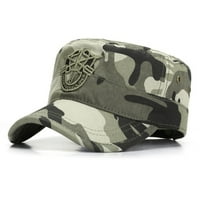 Aosijia Unise Trucker Hat Embrodery Памучен плосък топ слънце защита шапка винтидж военен камуфлаж ежедневна регулируема спортна шапка за мъже жени