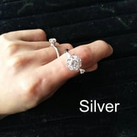 Арчър жени Моден Rhinestone Inlaid Rotating Open Finger Ring Party Gibry Gift