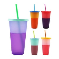 720мл цвят чаши за смяна на чаши с капаци на сламки ， цветове на пластмасови чаши за многократна употреба насипни сушилни с капаци и сламки за възрастни деца bpa безплатно оранжеви пиншуи