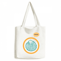 Scallop Marine Life Green Illustration Expression Sack Canvas Tote Rame Cage