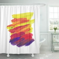 Grange Style Rich Color Abstract Hand Brush Stroke Vivid ярка линия от маслена боя душ завеса завеса за баня