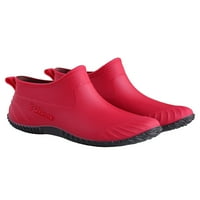 Ferndule дамски водоустойчив кръг горни дъждовни ботуши ежедневни удобни глезени ботуши градински обувки на открито стилно приплъзване