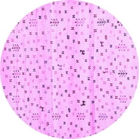 Ahgly Company Indoor Round Solid Purple Modern Area Rugs, 7 'Round