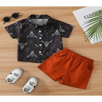 Lieserram Kids Boys Summer Outfits Meeshies 2t 3t 4t години с къс ръкав риза и ежедневни шорти комплект