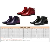 Difumos Ladies Lightweight Block Кратка обувка Удобно Zip Up Walking Slip Устойчиви зимни обувки Червено 8.5