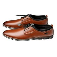 Ymiytan Men's Flats Посочени пръсти на Oxford обувки еластична лента Обувки Официални дишащи леки плоски токчета кафяви 10.5
