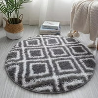 Naioewe Circle Плюшен пода килим, килими за хол за дневна домашна декорация малки килими