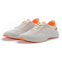 Daeful дами бягащи обувки дантела атлетични обувки спортни маратонки ходене устойчиви ежедневни тренировки на мрежата бежово 6.5
