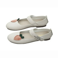 Welliumy Girls Princess Shoe Unersice Ress Shoes Comfort Flats Сватбен балет плосък училище Cullo Out Mary Jane White- 12 Little Kids