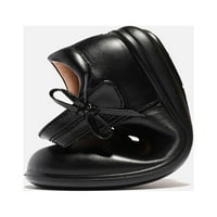 Tenmi Kids School Shoes Bowknot Flats Рокля Mary Jane Comfort Princess Shoe Girls Fashion Lightweight Black 3y