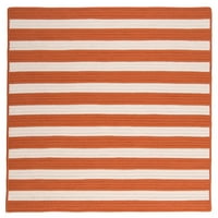 Колониални мелници 6 'оранжево и бяло квадратно сплетено килимче