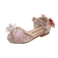 Leey-World Kids Shoes Малките обувки с меко единствено дете обувки лък блясък пайети Неплъзгащи се дишащи обувки за принцеси