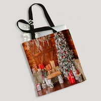 Коледни дърво светлини гирлянди и чанта за многократно платно от гирлянди
