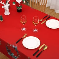 Китсин Коледна декорация за декорация, водоустойчива и миеща се празнична декоративна покривка за маса за парти кухненска трапезария