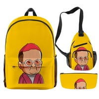 Hasbulla Merch Cartoon Backpack Три чанта костюм за възрастни деца ежедневна чанта за пътуване готин стил
