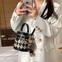 Кокопеантски марка дизайн луксозна дамска чанта за раменна чанта с голям капацитет Геометричен шаблон чанта за ретро кофа чанта с кофа