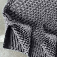 Детесбула плюс размер дамски пуловери Нови пристигания на женски небрежен плътно цвят на небрежна дебела линия дълъг ръкав корурди