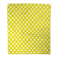 Flannel хвърляне на одеяло цветно абстрактно жълто бяла полка точка модел кръг цвят мек за диван и диван